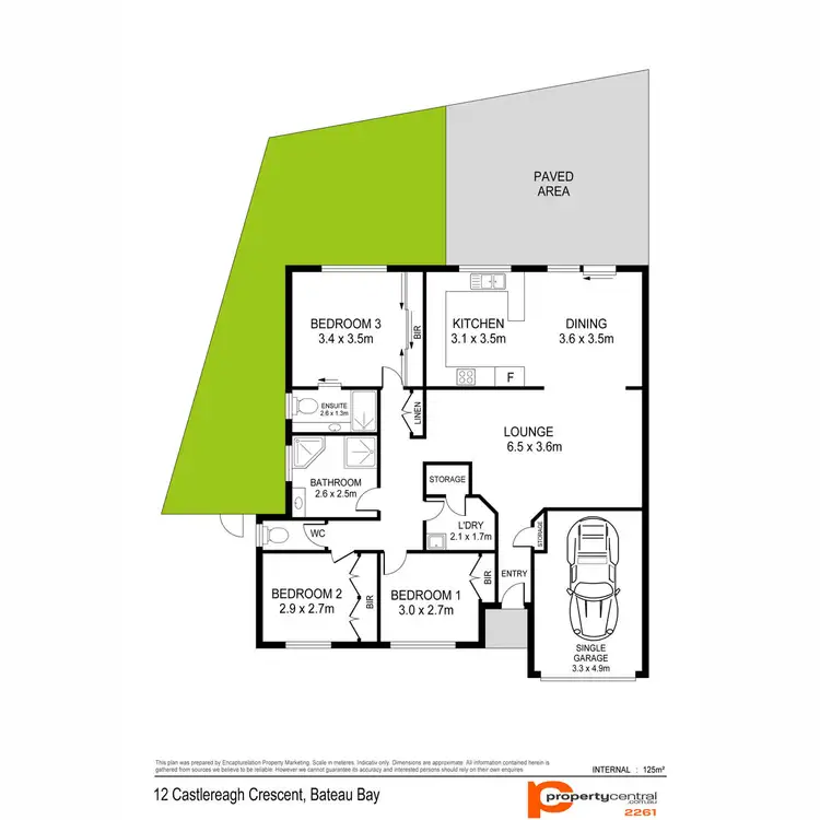 Floorplan of Homely semi-detached listing, 12 Castlereagh Crescent, Bateau Bay NSW 2261