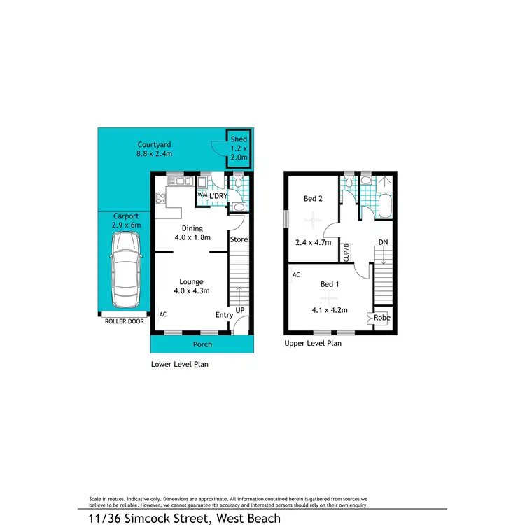 Floorplan of Homely townhouse listing, 11/36 Simcock Street, West Beach SA 5024