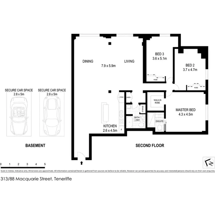 Floorplan of Homely apartment listing, 88 Macquarie Street, Teneriffe QLD 4005