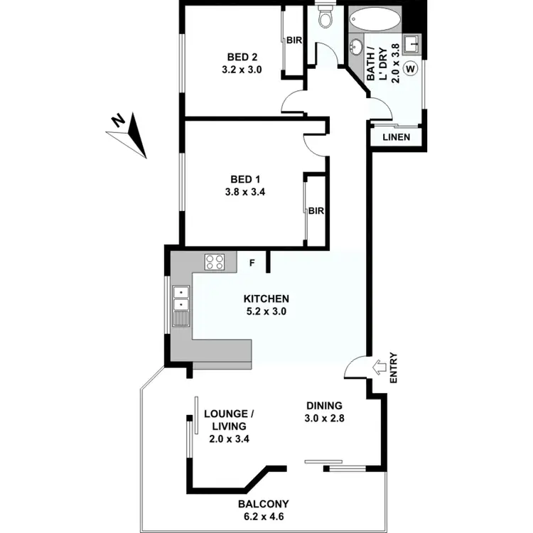 Floorplan of Homely apartment listing, 2/11 Jamieson Street, Bulimba QLD 4171