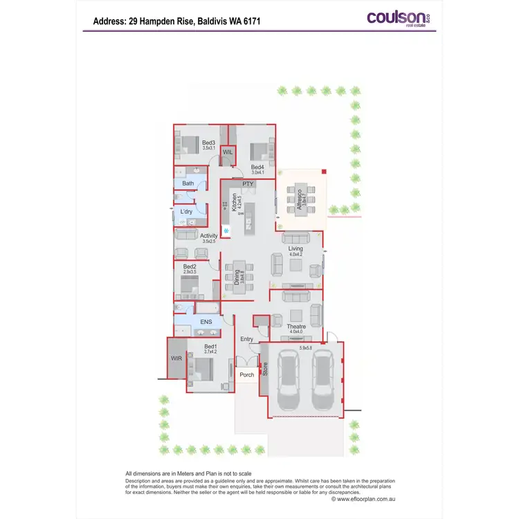 Floorplan of Homely house listing, 29 Hampden Rise, Baldivis WA 6171