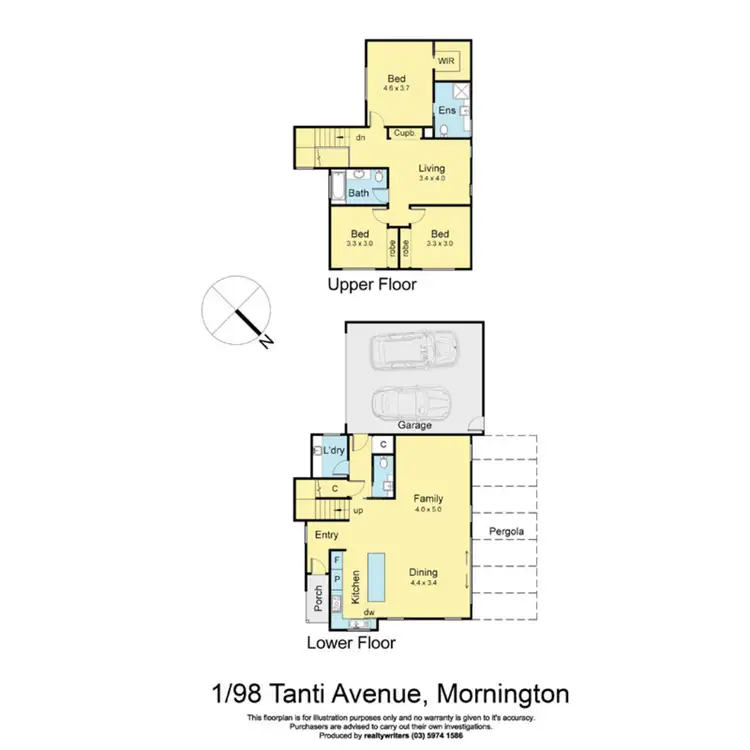 Floorplan of Homely townhouse listing, 1/98 Tanti Avenue, Mornington VIC 3931