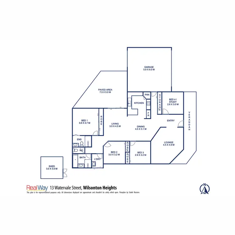 Floorplan of Homely house listing, 13 Watervale Street, Wilsonton Heights QLD 4350