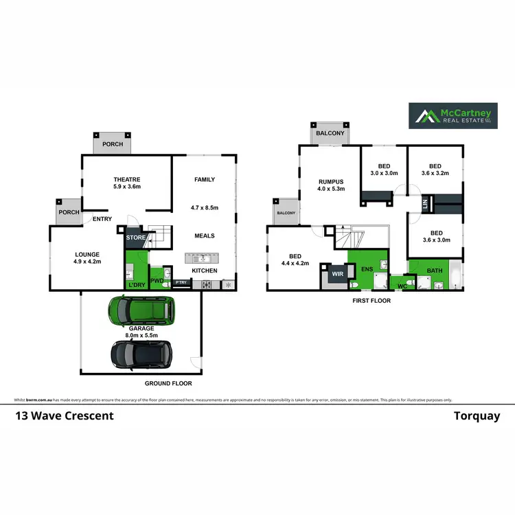Floorplan of Homely house listing, 13 Wave Crescent, Torquay VIC 3228