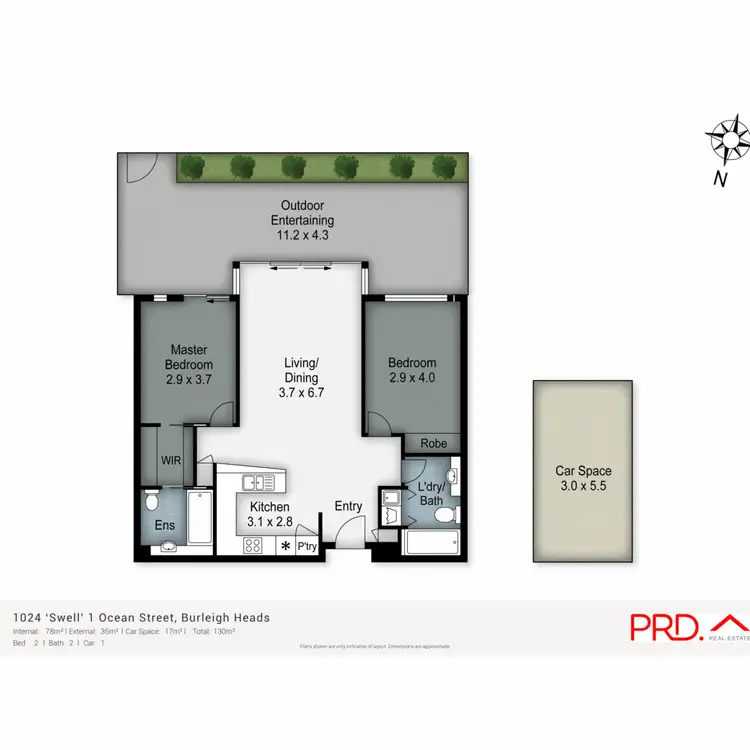 Floorplan of Homely apartment listing, 1024/1 Ocean Street, Burleigh Heads QLD 4220