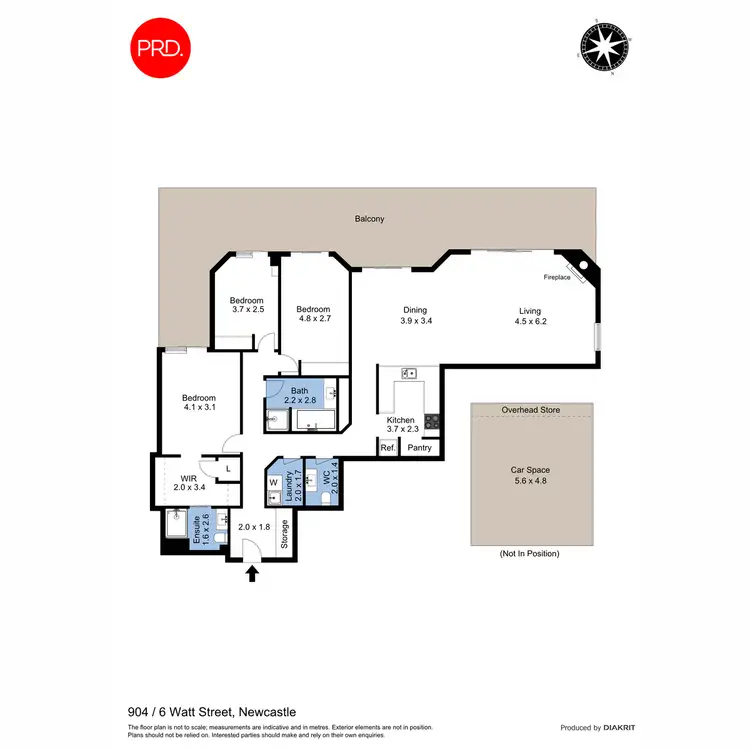 Floorplan of Homely apartment listing, 904/6 Watt Street, Newcastle NSW 2300