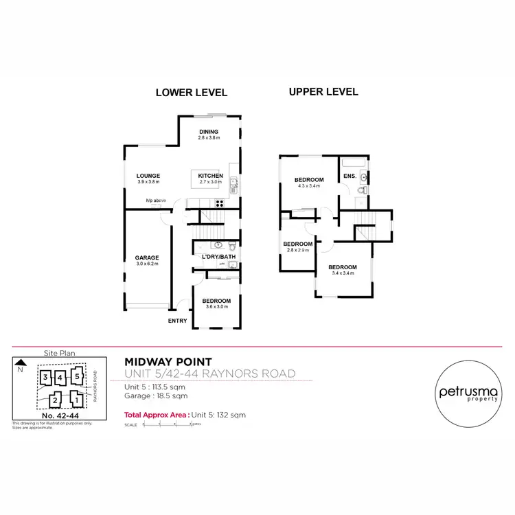 Floorplan of Homely unit listing, 5 / 42-44 Raynors Road, Midway Point TAS 7171