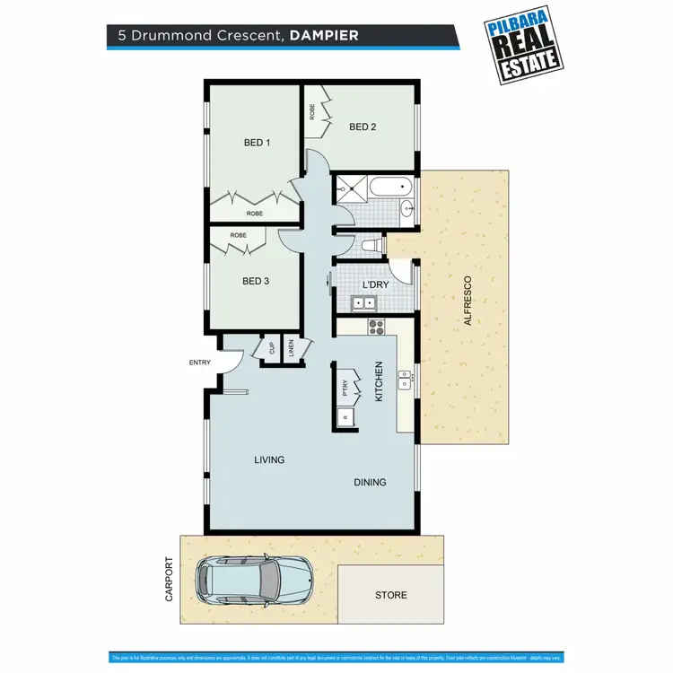 Floorplan of Homely house listing, 5 Drummond Crescent, Dampier WA 6713