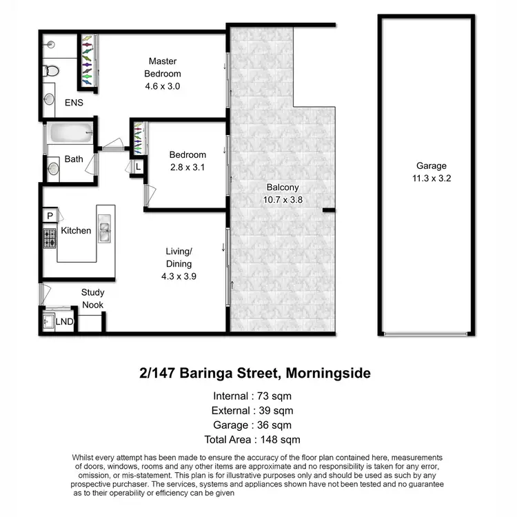 Floorplan of Homely apartment listing, 2/147 Baringa Street, Morningside QLD 4170