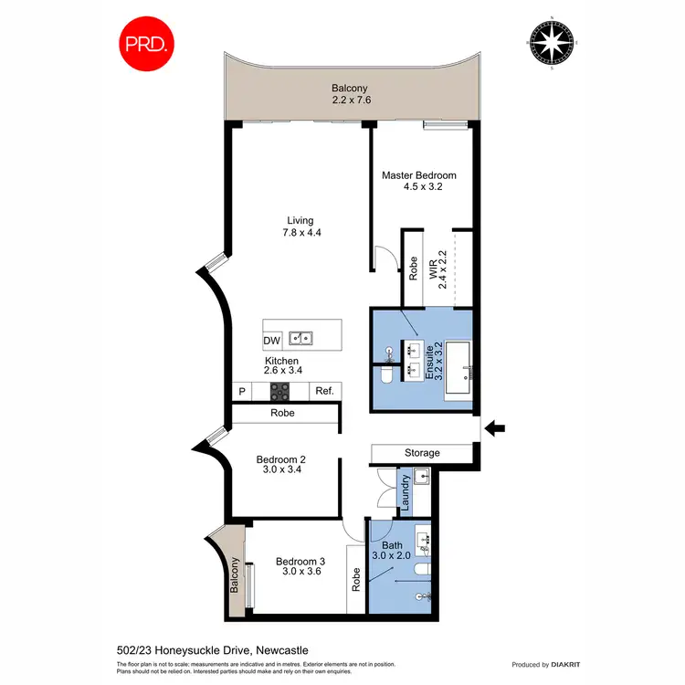 Floorplan of Homely apartment listing, 502/23 Honeysuckle Drive, Newcastle NSW 2300