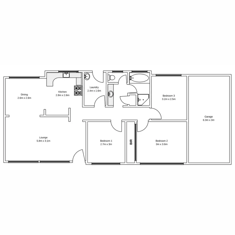 Floorplan of Homely villa listing, 1/61 Old Kent Road, Ruse NSW 2560