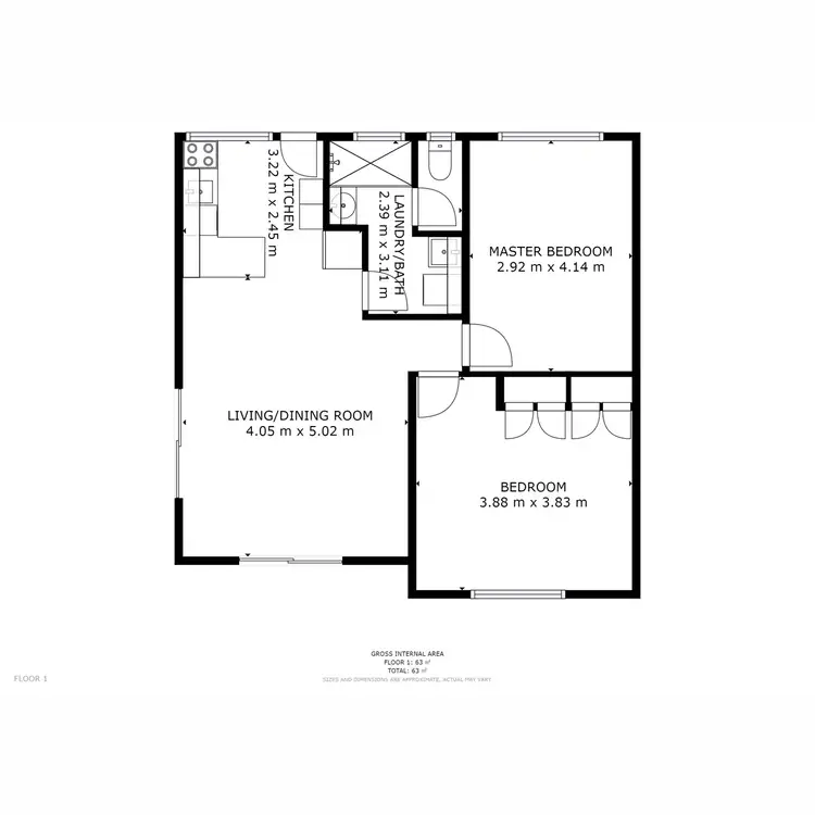 Floorplan of Homely unit listing, 13/104 Abbotsfield Road, Claremont TAS 7011