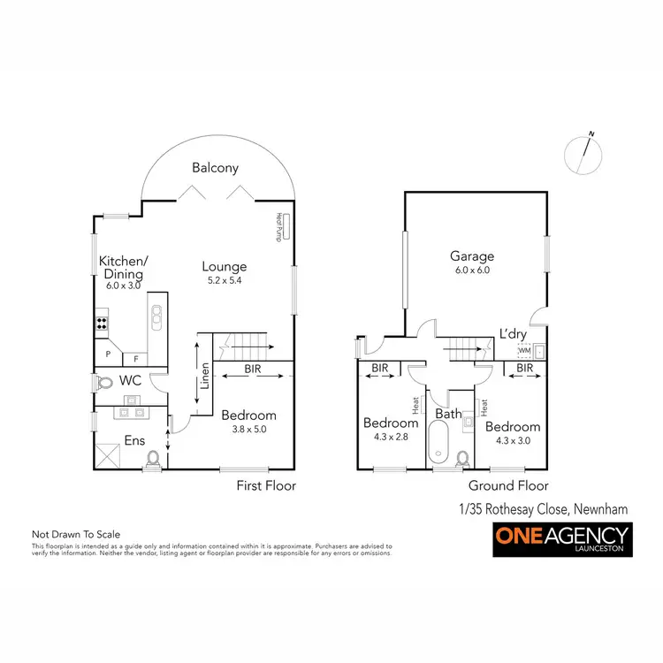 Floorplan of Homely townhouse listing, 1/35 Rothesay Close, Newnham TAS 7248