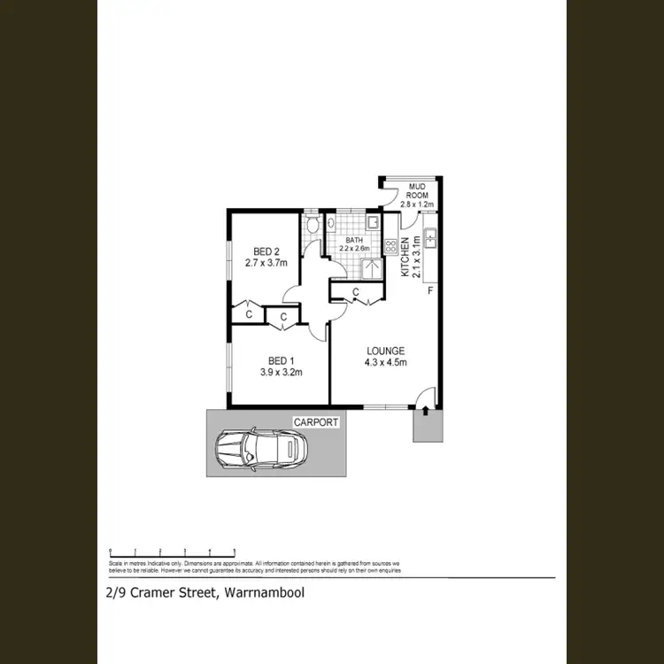 Floorplan of Homely unit listing, 2/9 Cramer Street, Warrnambool VIC 3280