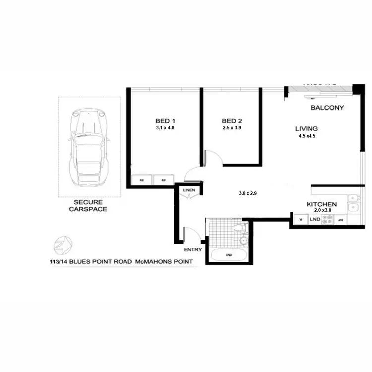 Floorplan of Homely apartment listing, 113/14-28 Blues Point Road, Mcmahons Point NSW 2060