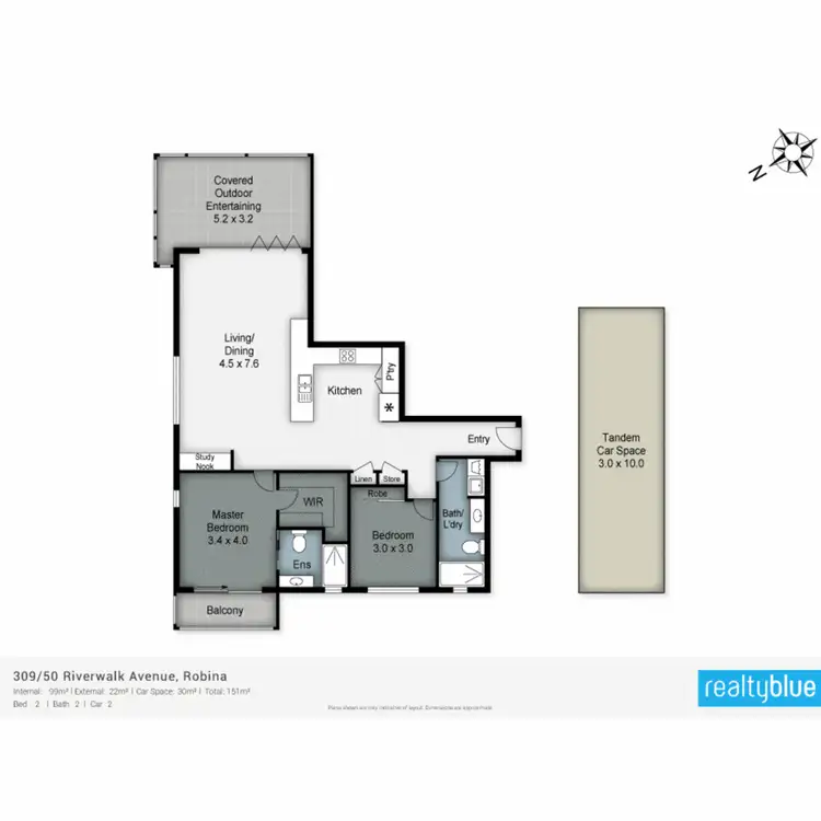 Floorplan of Homely unit listing, 309/50 Riverwalk Avenue, Robina QLD 4226