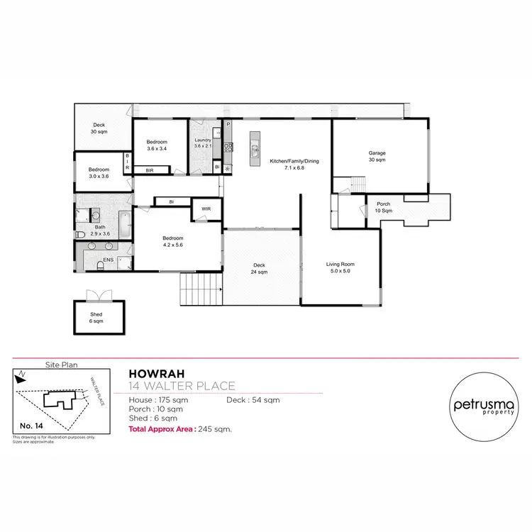 Floorplan of Homely house listing, 14 Walter Place, Howrah TAS 7018