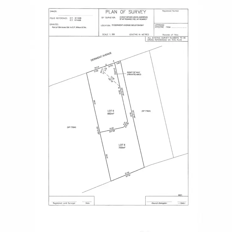 Floorplan of Homely land listing, 72A Derwent Avenue, Geilston Bay TAS 7015