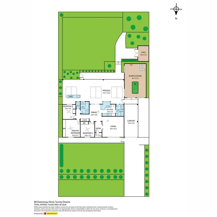 Floorplan of Homely house listing, 80 Greenway Drive, Surrey Downs SA 5126