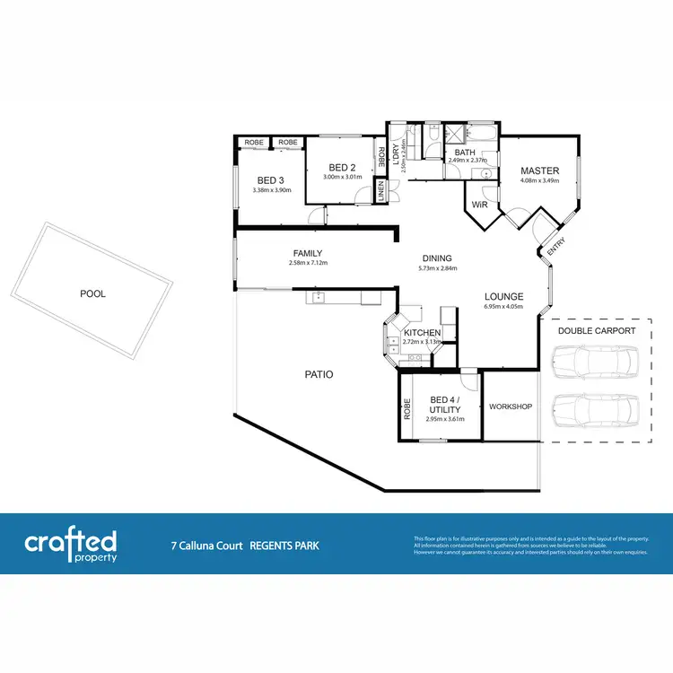 Floorplan of Homely house listing, 7 Calluna Court, Regents Park QLD 4118