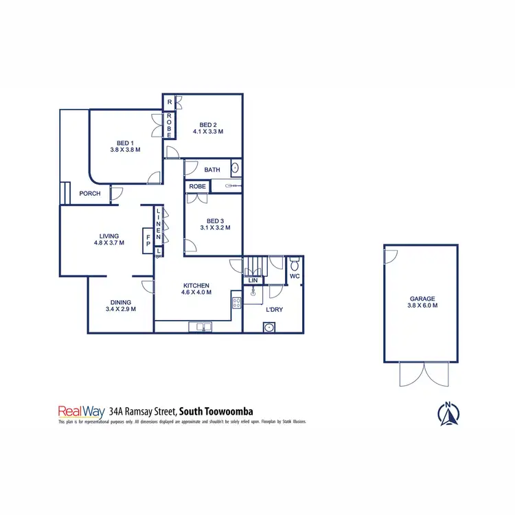 Floorplan of Homely house listing, 34A Ramsay Street, South Toowoomba QLD 4350