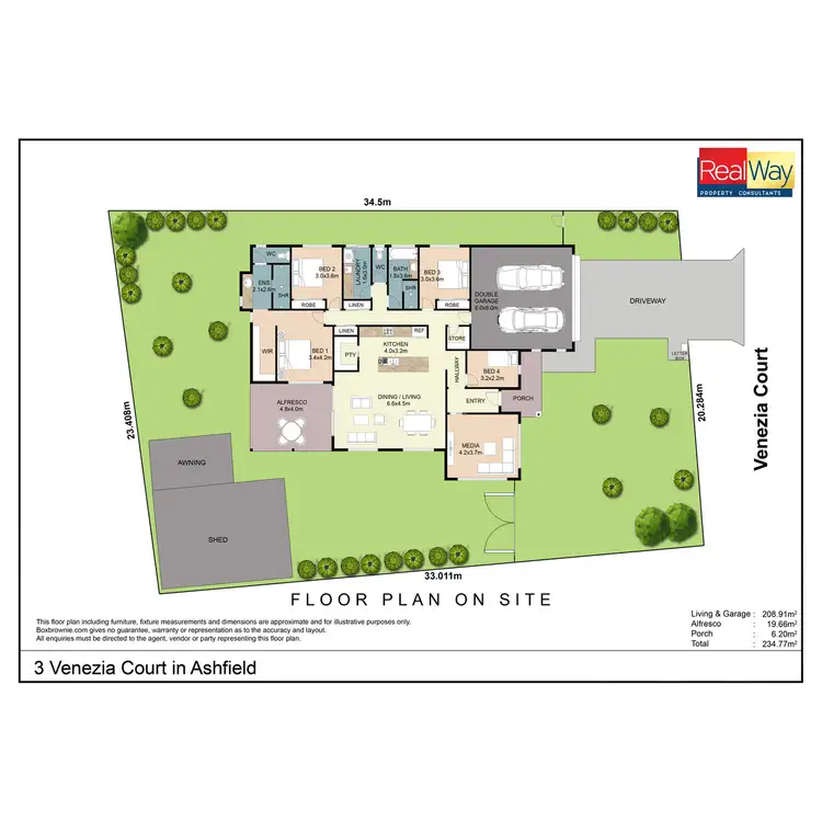 Floorplan of Homely house listing, 3 Venezia Court, Ashfield QLD 4670