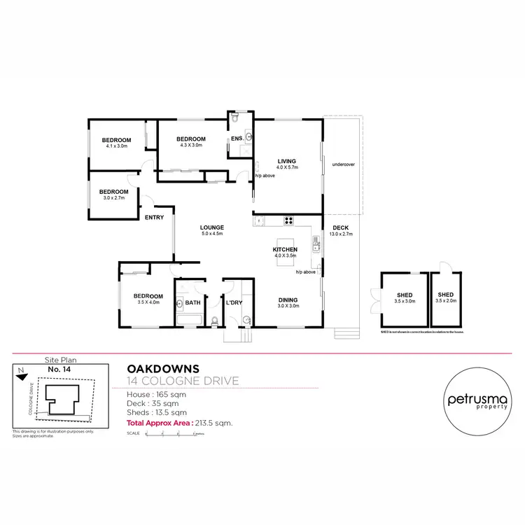 Floorplan of Homely house listing, 14 Cologne Drive, Oakdowns TAS 7019