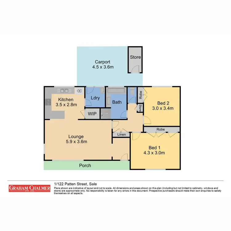 Floorplan of Homely unit listing, 1/122 Patten Street, Sale VIC 3850