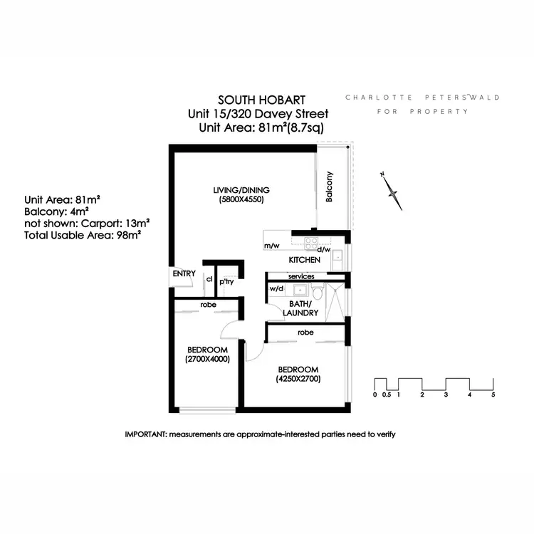 Floorplan of Homely apartment listing, 15/320 Davey Street, South Hobart TAS 7004