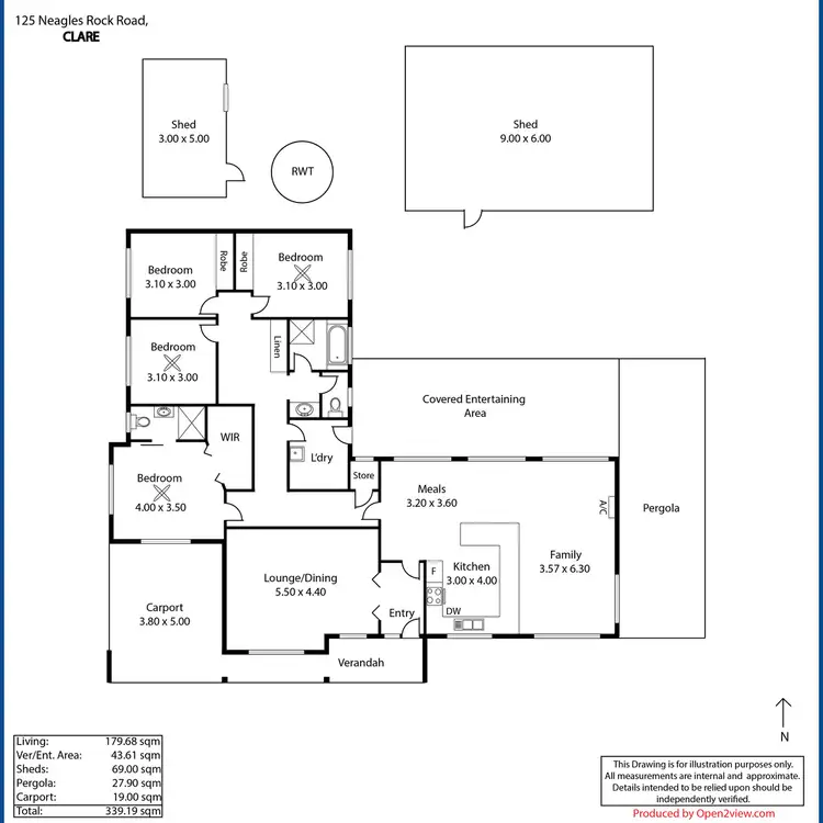 Floorplan of Homely house listing, 125 Neagles Rock Road, Clare SA 5453
