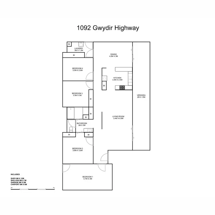 Floorplan of Homely rural property listing, 1092 Gwydir Highway, Waterview Heights NSW 2460