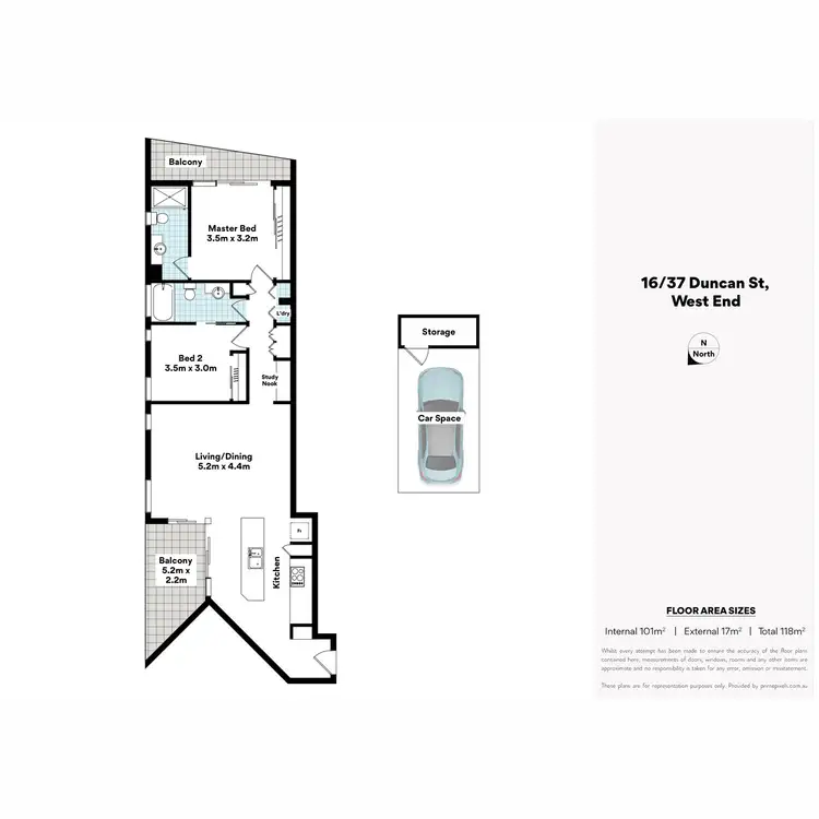 Floorplan of Homely apartment listing, 16/37 Duncan Street, West End QLD 4101