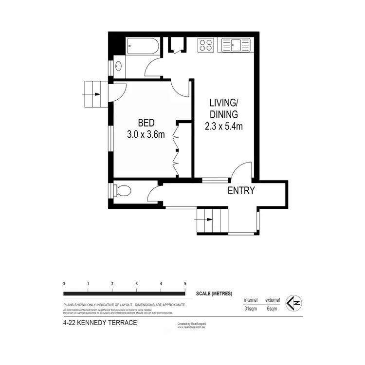 Floorplan of Homely unit listing, 4/22 Kennedy Terrace, Paddington QLD 4064