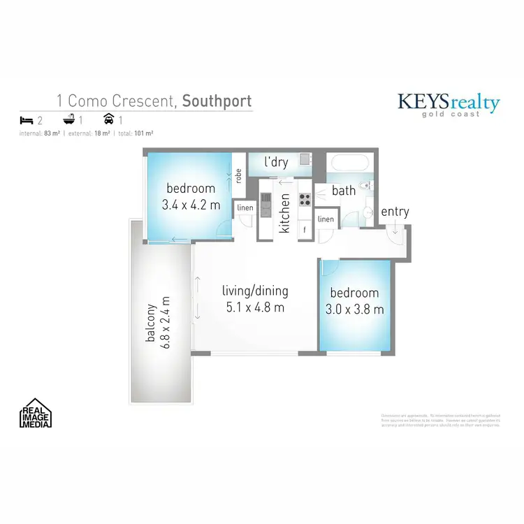 Floorplan of Homely apartment listing, 1404/1 Como Crescent, Southport QLD 4215