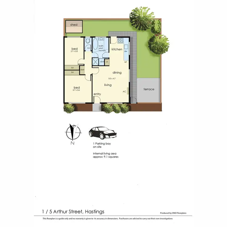 Floorplan of Homely unit listing, 1/5 Arthur Street, Hastings VIC 3915