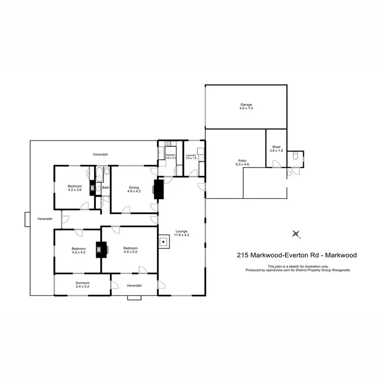 Floorplan of Homely house listing, 215 Markwood-Everton Road, Markwood VIC 3678