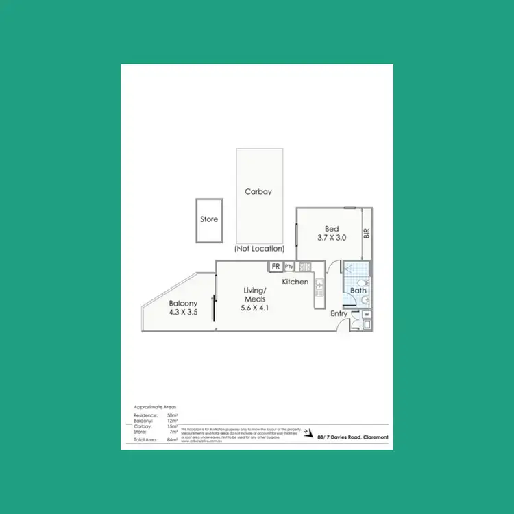 Floorplan of Homely apartment listing, 88/7 Davies Road, Claremont WA 6010