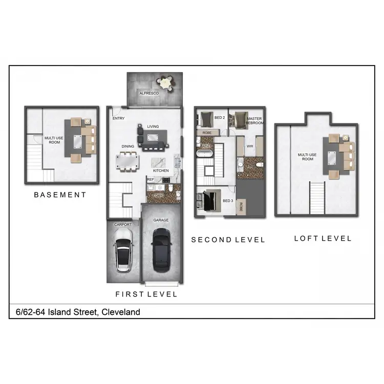 Floorplan of Homely townhouse listing, 6/62-64 Island Street, Cleveland QLD 4163