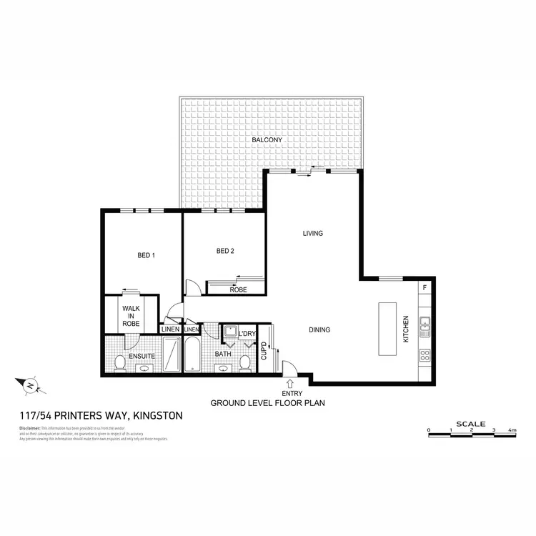 Floorplan of Homely apartment listing, 117/54 Printers Way, Kingston ACT 2604