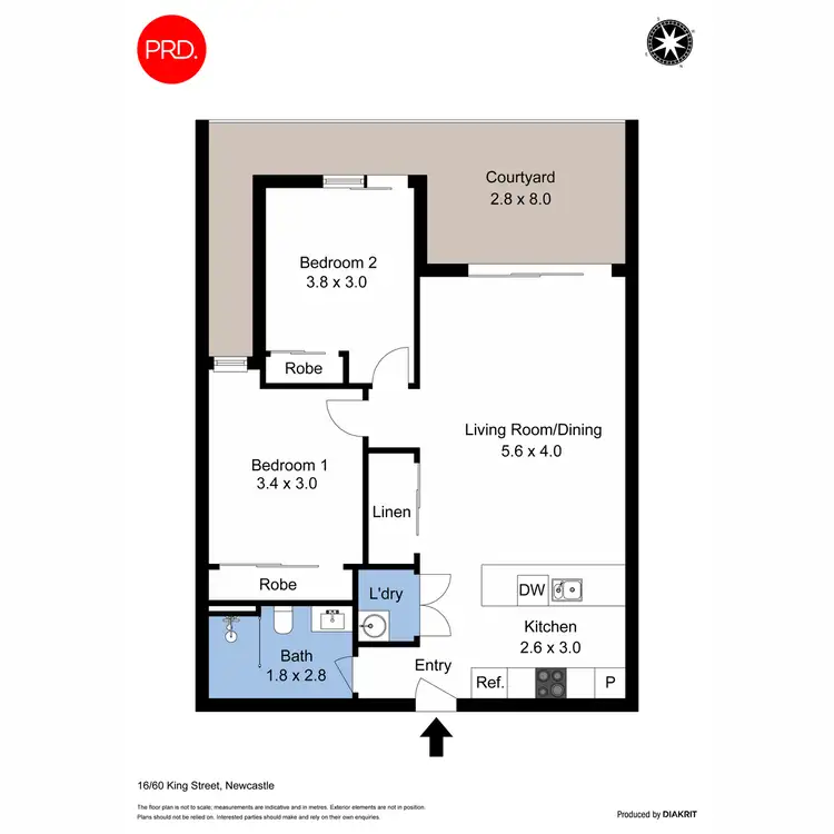 Floorplan of Homely apartment listing, 16/60 King Street, Newcastle NSW 2300