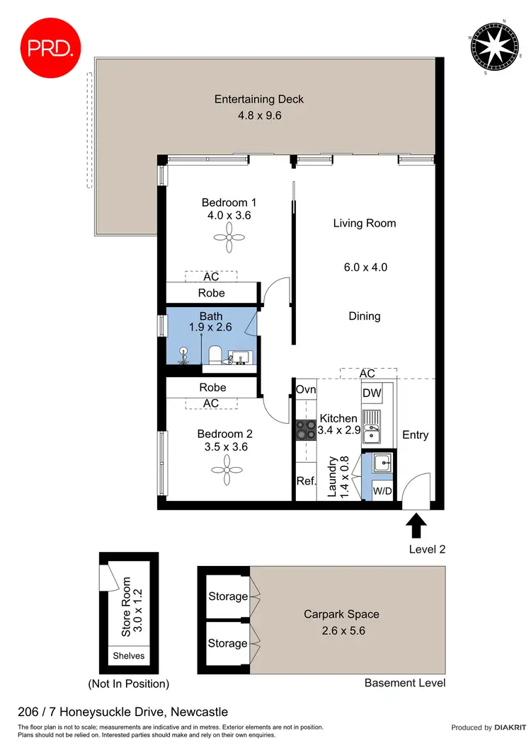 Floorplan of Homely apartment listing, 206/7 Honeysuckle Drive, Newcastle NSW 2300