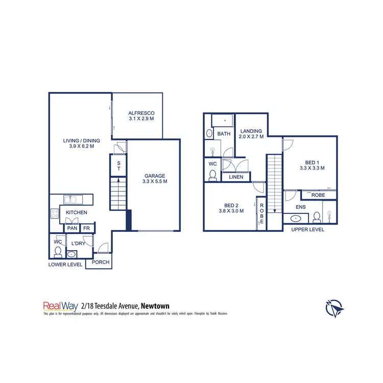 Floorplan of Homely unit listing, 2/18 Teesdale Avenue, Newtown QLD 4350