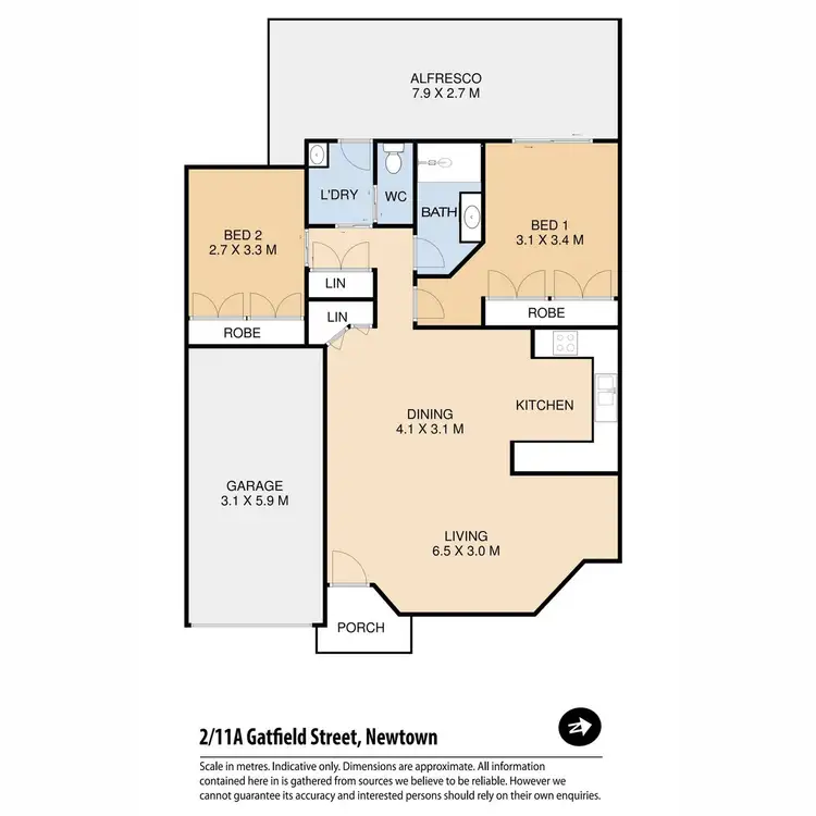 Floorplan of Homely unit listing, 2/11a Gatfield Street, Newtown QLD 4350