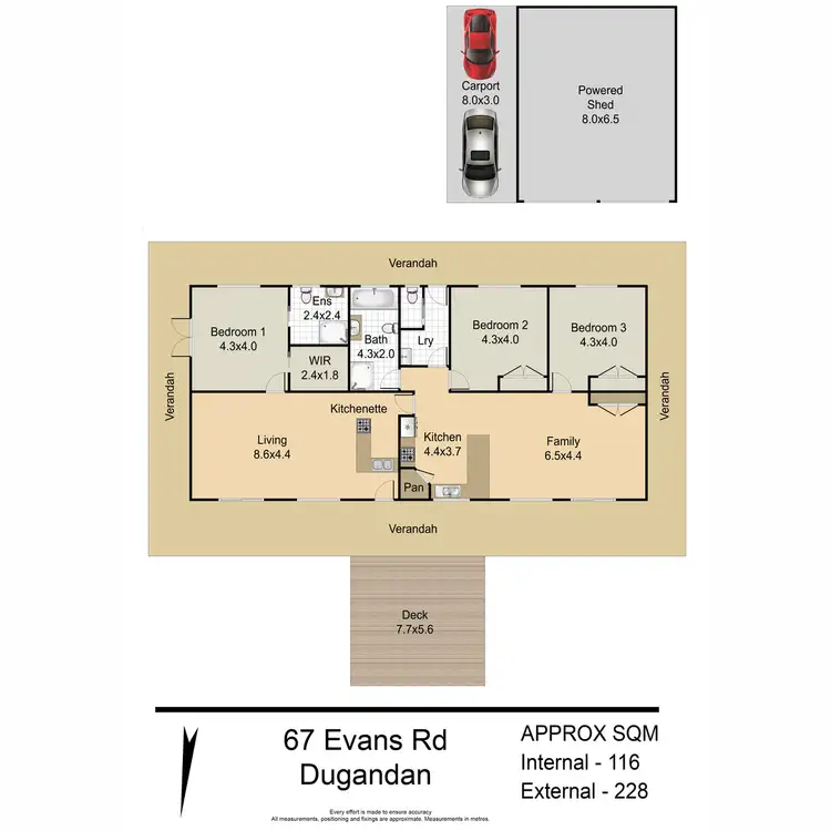Floorplan of Homely rural property listing, 67 Evans Road, Dugandan QLD 4310