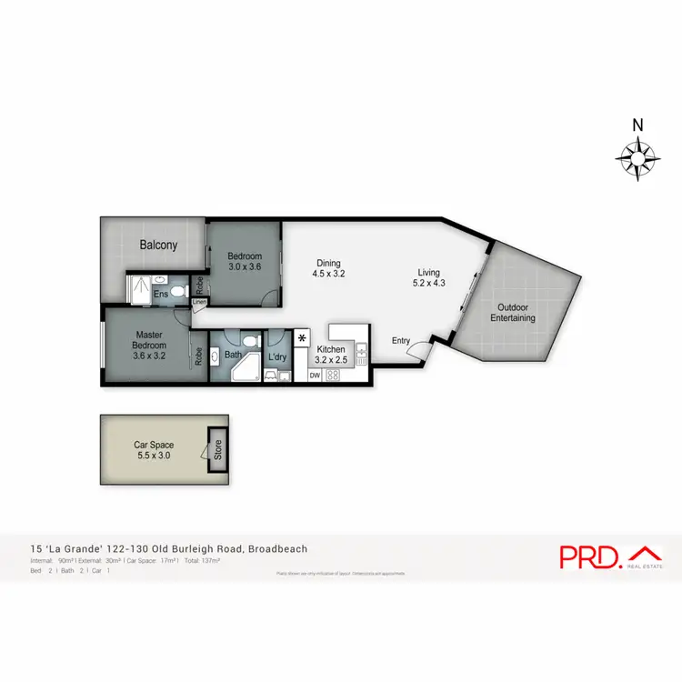Floorplan of Homely unit listing, 15/122-130 Old Burleigh Road, Broadbeach QLD 4218