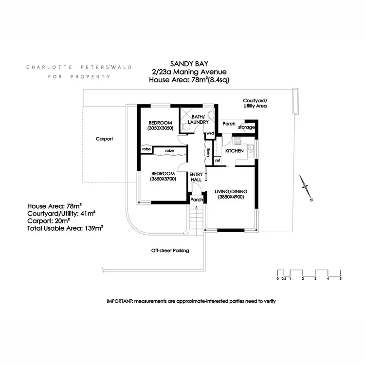 Floorplan of Homely townhouse listing, 2/23a Maning Avenue, Sandy Bay TAS 7005