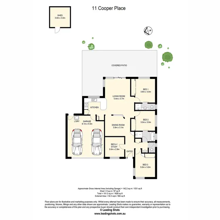 Floorplan of Homely house listing, 11 Cooper Place, Carseldine QLD 4034