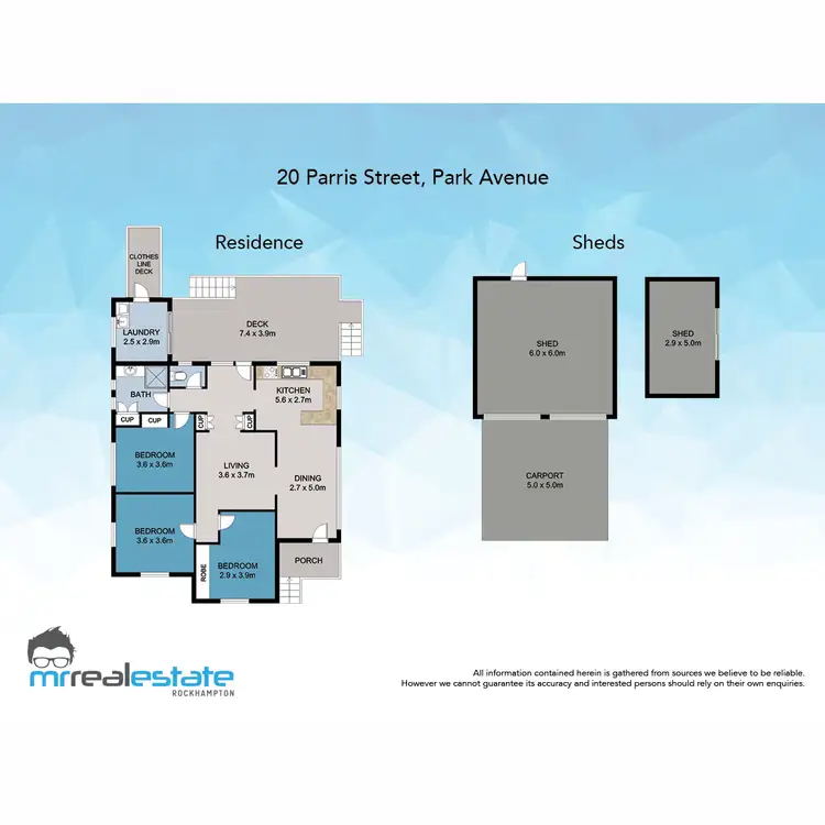 Floorplan of Homely house listing, 20 Parris Street, Park Avenue QLD 4701