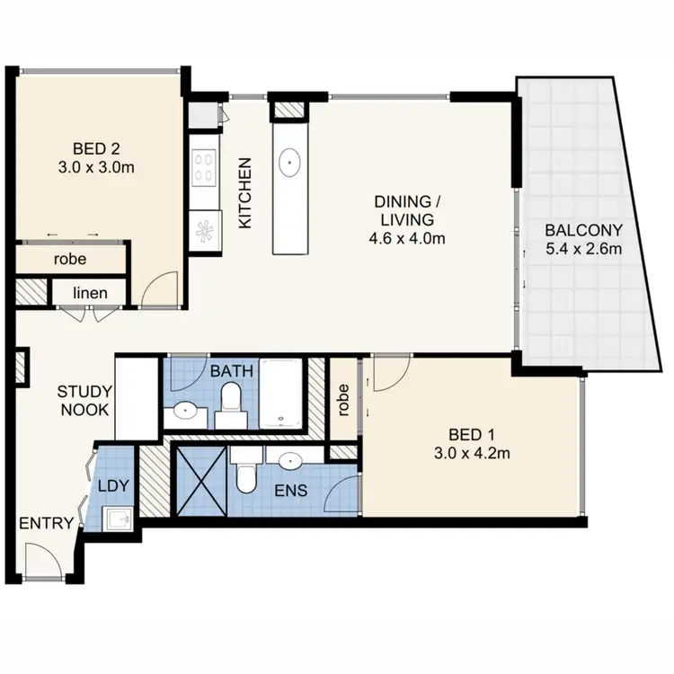 Floorplan of Homely apartment listing, 43/454 Upper Edward Street, Spring Hill QLD 4000