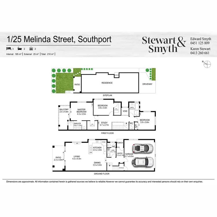 Floorplan of Homely semi-detached listing, 1/25 Melinda Street, Southport QLD 4215
